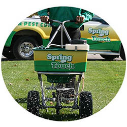 St. James spring touch lawn and pest control company lawn truck